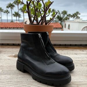 Matisse Margot Black Leather Zip-up Boots (W 6.0)